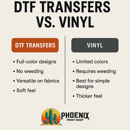 DTF Transfers vs. Vinyl: What’s the Difference and Which One Should You Choose?
