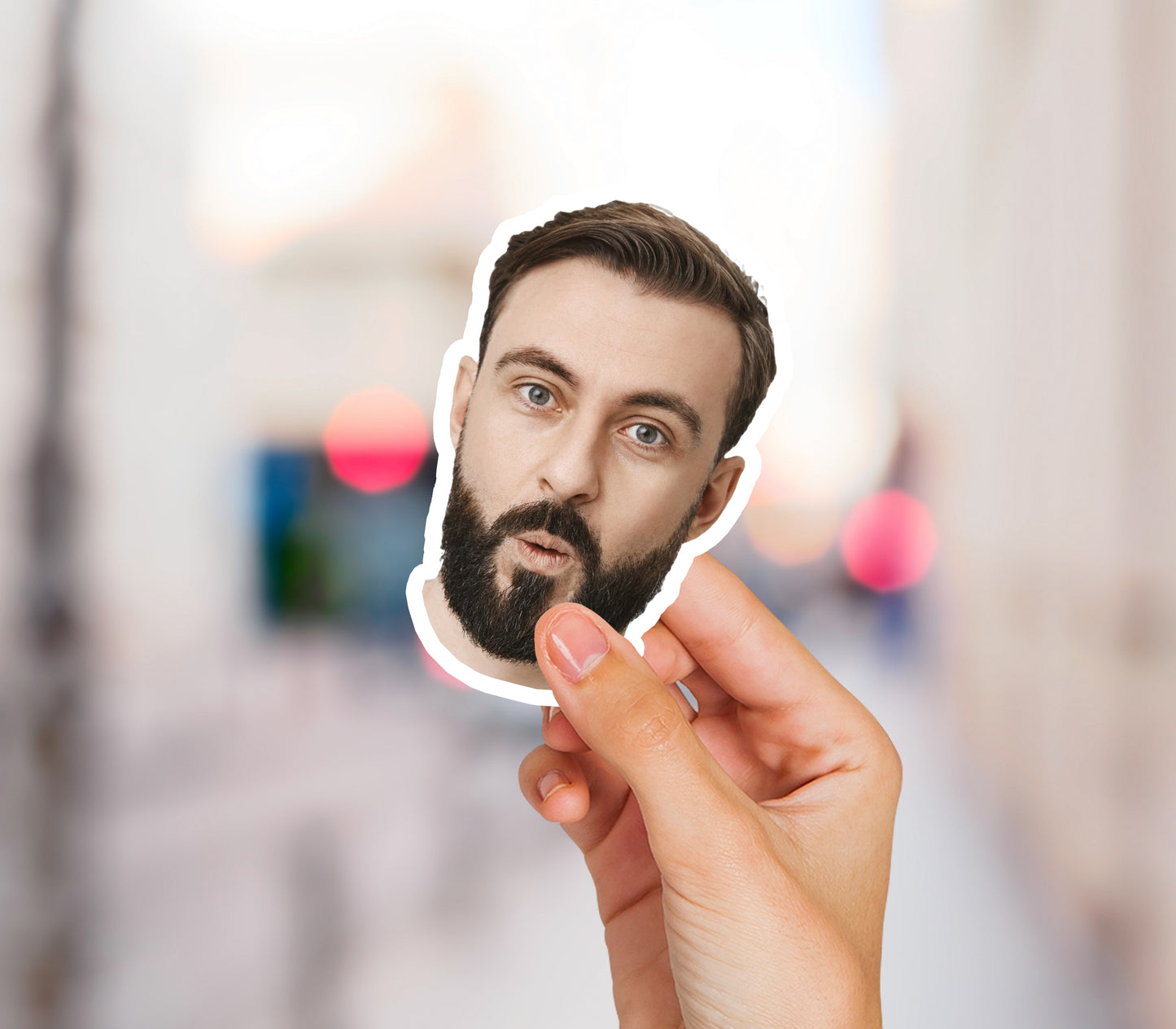 face stickers young man