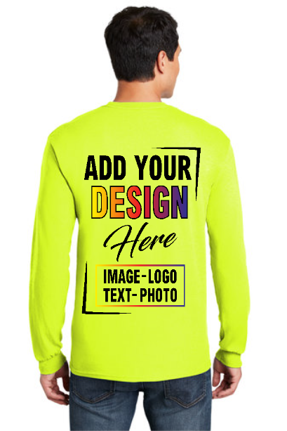 Long sleeve safety green/orange - only back - Outta Phx Print shop