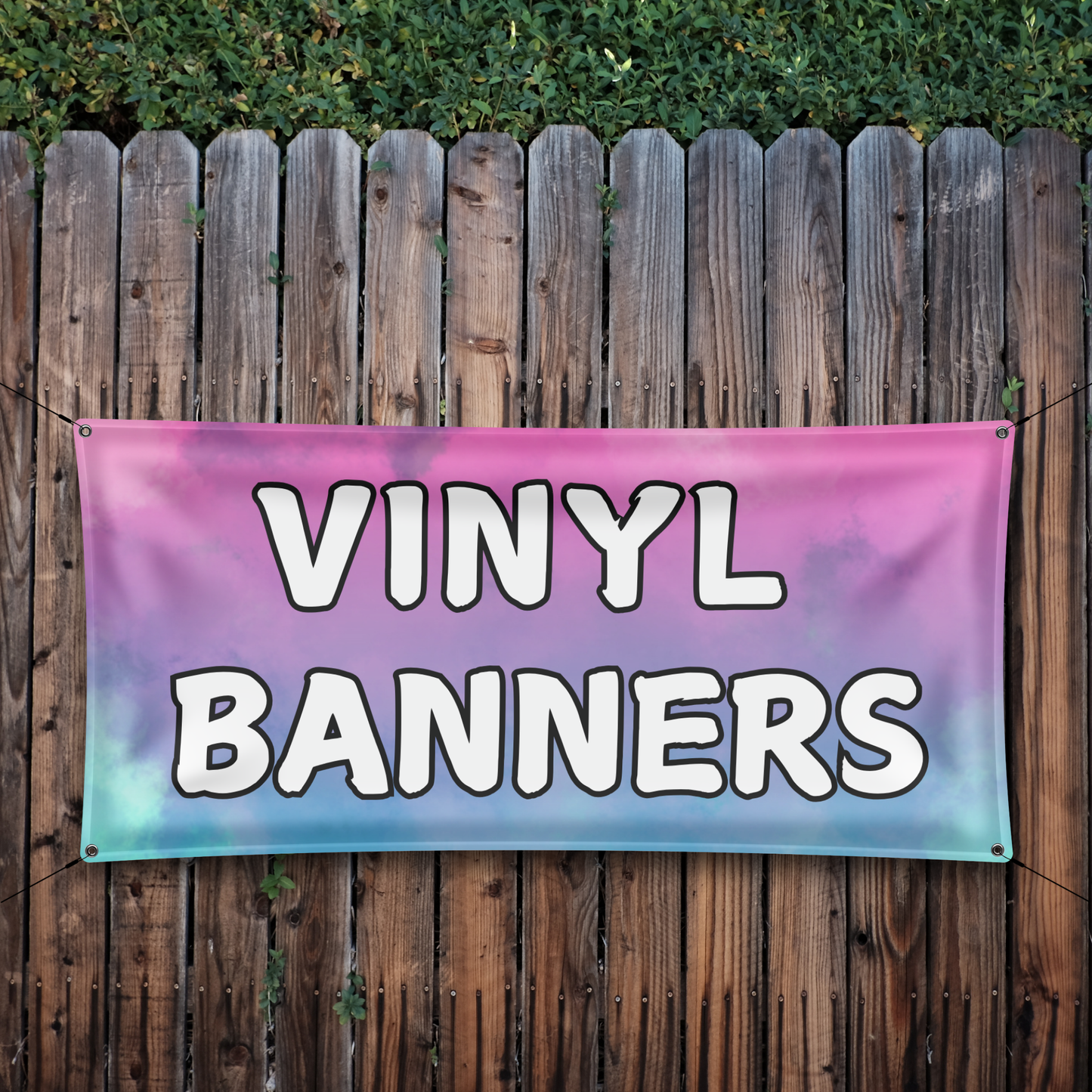 Personalized vinyl banner for a celebration, displaying bright colors and durable quality with grommets for secure installation by Phoenix Print Shop