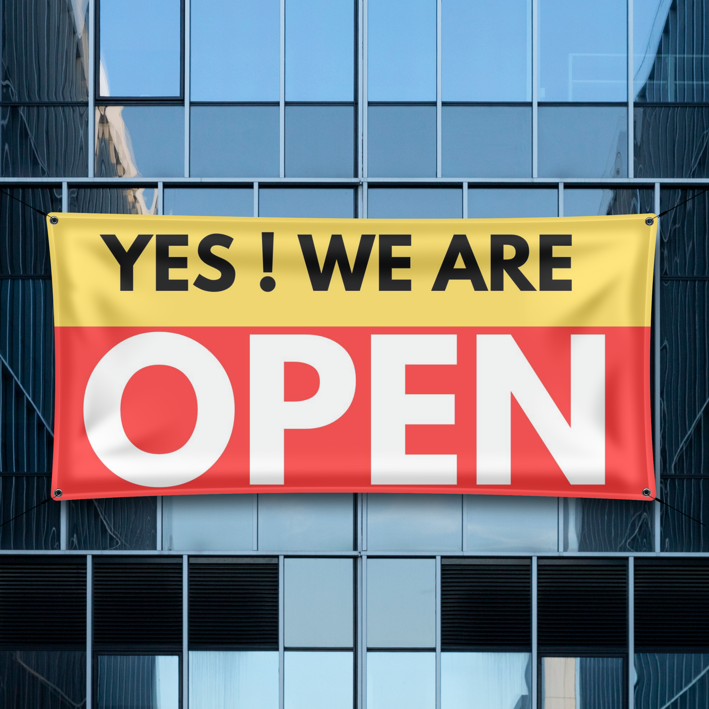 Durable custom vinyl banner displayed outdoors, designed by Phoenix Print Shop with bold, weather-resistant colors and grommets for easy setup.